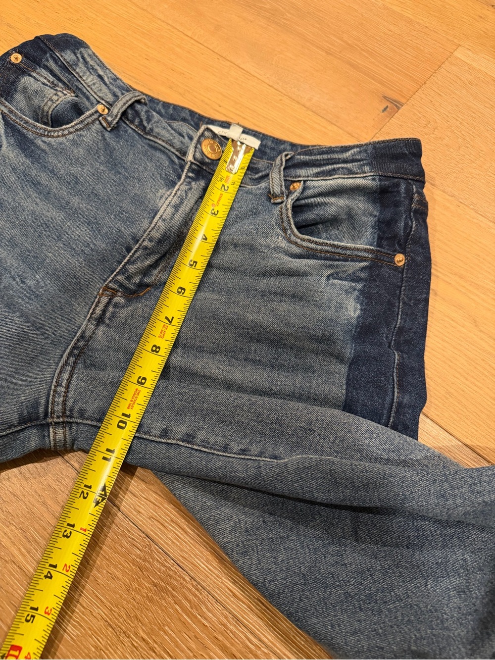 STS BLUE Jayden Ultra High Rise Two Tone Raw Hem Jeans Size 26 - Picture 7 of 11